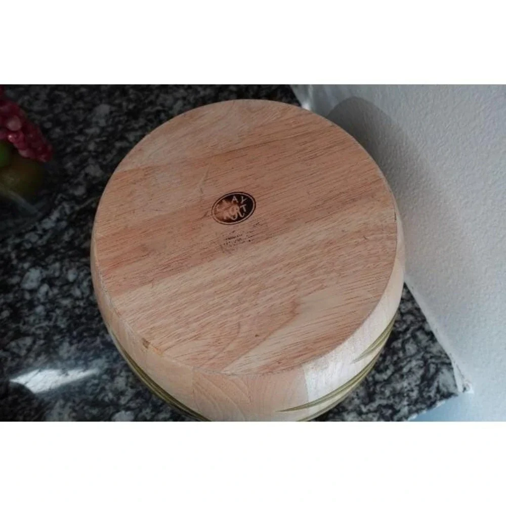 Clay art Large vintage wooden‎ Olive branch serving bowl 12 inches wide
